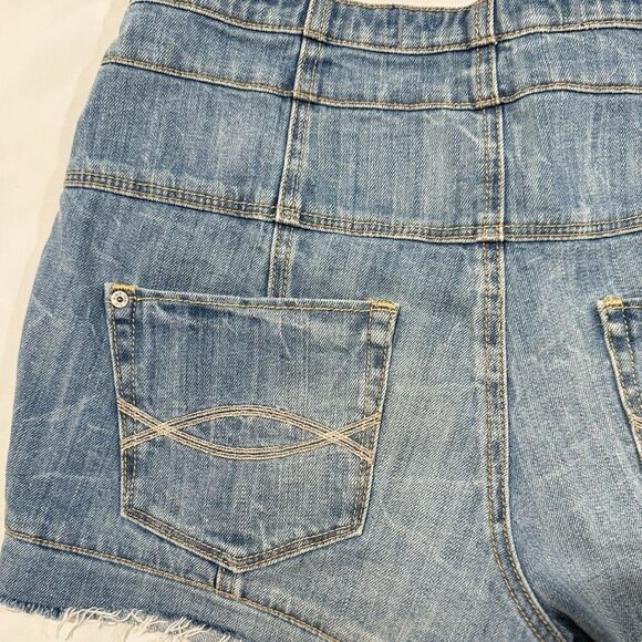 Vintage Abercrombie Fitch Y2K Stretch Double Button Front Jean Shorts Sz 12 31W - Picture 13 of 16